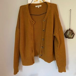 orange / sienna Madewell cardigan